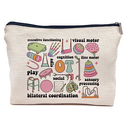 Occupational Therapy Makeup Bag - Durable Linen, Perfect Gift