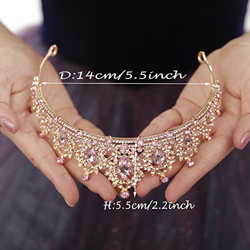 JWICOS Crystal Tiara Crown for Women & Girls - Wedding & Prom Hair Accessory