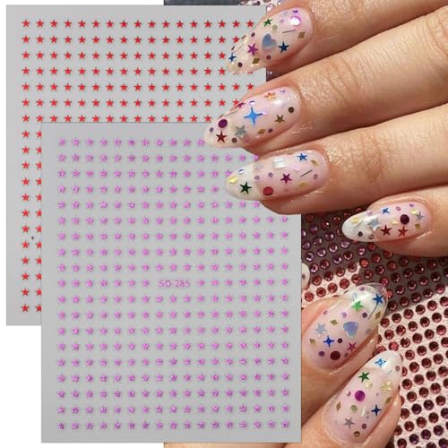6 Sheets Self-Adhesive Star Nail Decals for Creative Nail Art