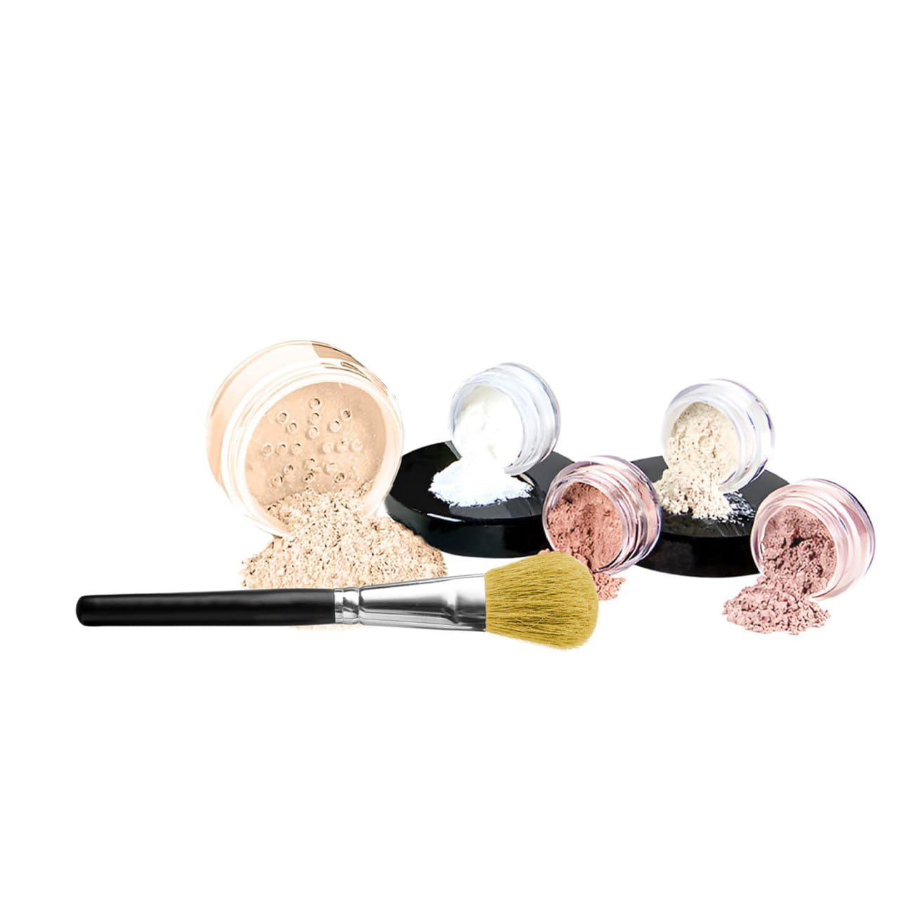 Mineral Makeup Starter Kit for Beginners - Full Size Foundation, Blush, Bronzer & Veil Primer | Warm Shades