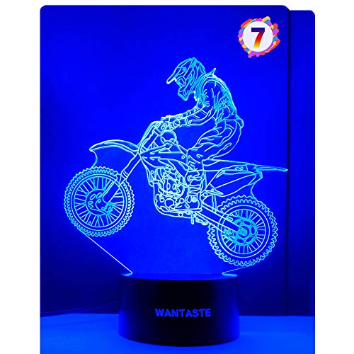 WANTASTE 3D Motocross Lamp with Remote - Color Changing Nightlight