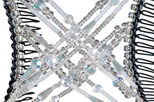 HairZing Crystal Double Comb Hair Clip for Fine and Thin Hair