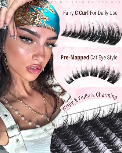 Zegaine Manga Cat Eye Lash Cluster Kit with Bond, Seal, and Tweezers