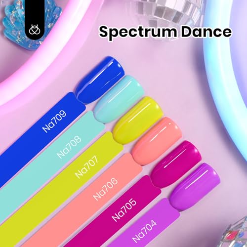 Beetles Neon Gel Polish Set, 6 Colors 15ML HEMA-Free Soak Off UV LED
