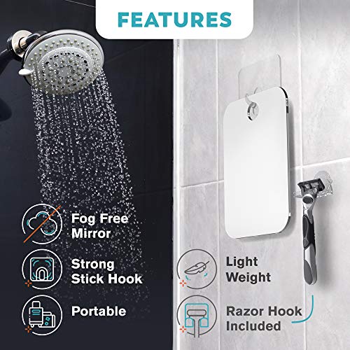 HONEYBULL Fogless Shower Mirror for Shaving - Compact 4x6in