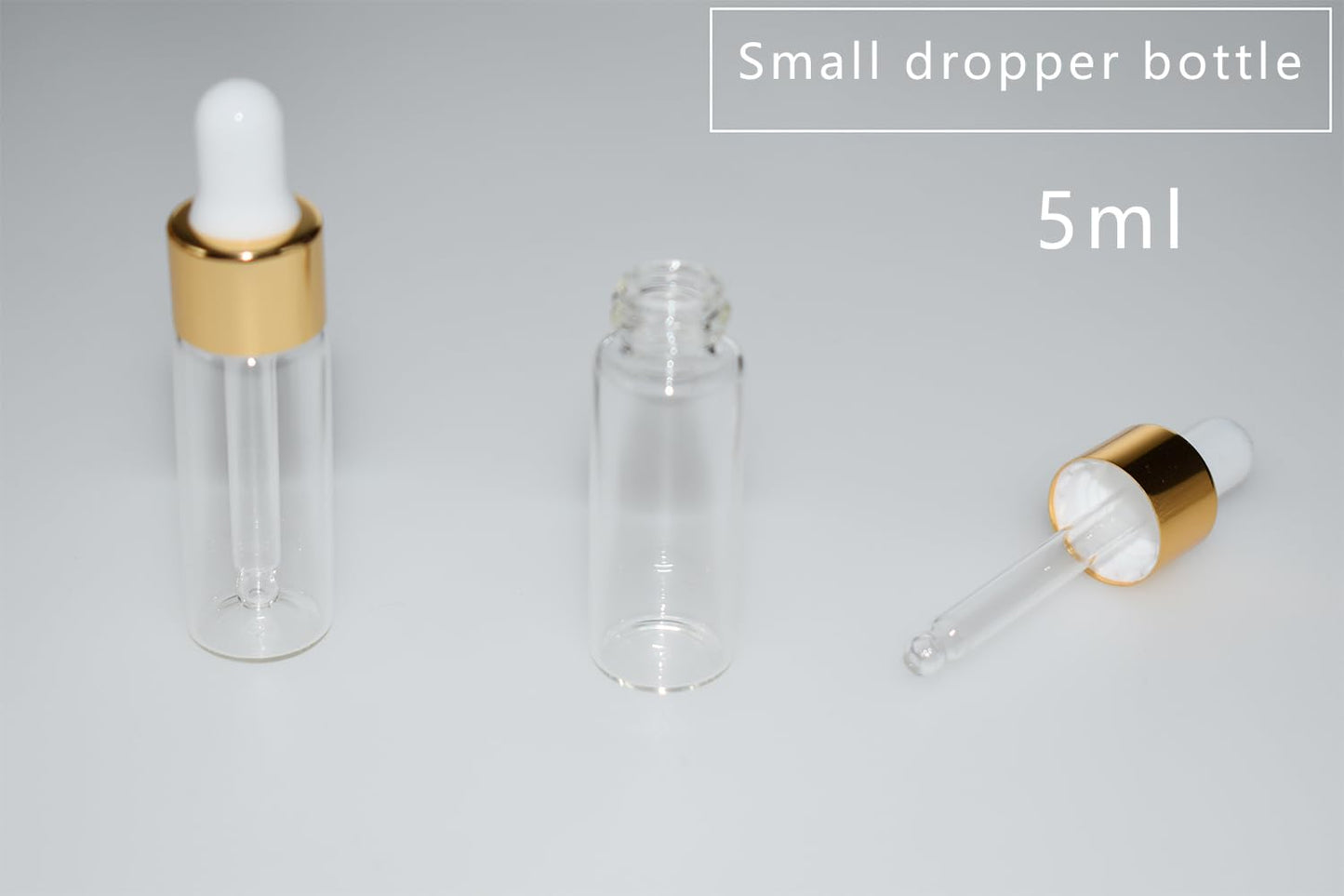 Hustar Small Dropper Bottle, 10pcs 5ml Mini Sample Dropper Bottles Mini Makeup Containers for Travel Liquids Tiny Glass