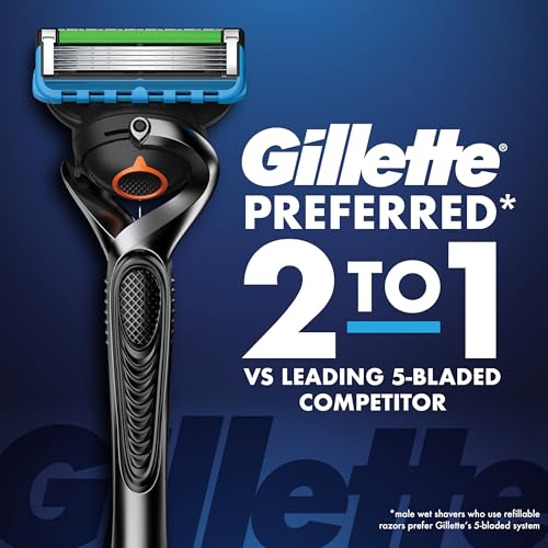 Gillette ProGlide Shield Men's Razor, 5-Blade Razor with Precision Trimmer, 1 Handle and 4 Refills