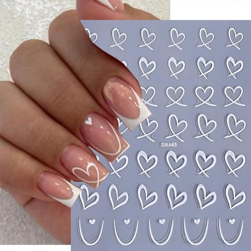 8 Sheets Valentine's Day 3D Heart Nail Art Stickers Set