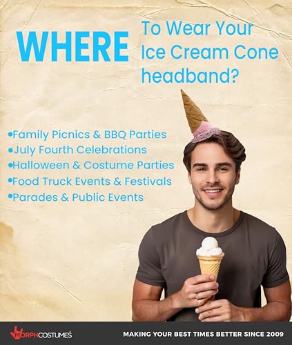 Ice Cream Cone Headband - Funny Accessories for Adults
