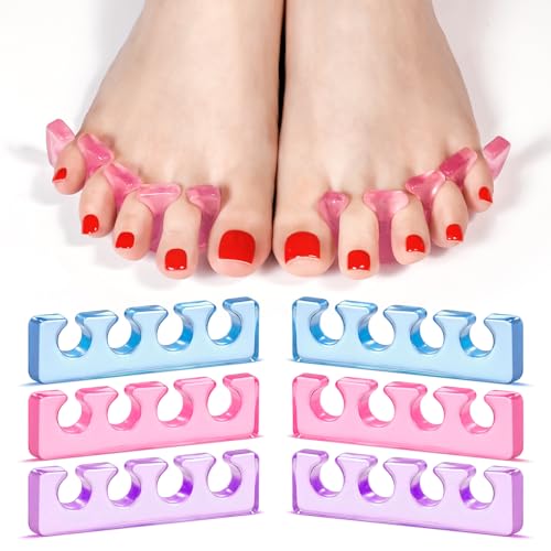 MelodySusie 6-Piece Silicone Toe Separators for Pedicure & Nail Polish
