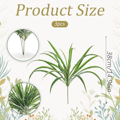 15-Inch Artificial Spider Plant - Lifelike Greenery for Home Decor