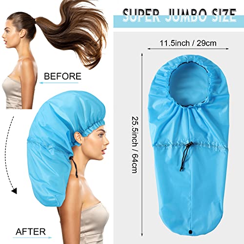Eurzom Extra Large Shower Cap Set for Braids - 4 Pcs (Pink, Blue, Green, Purple)