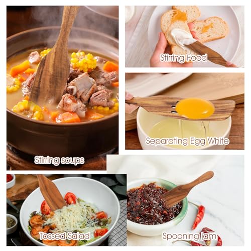 Prasacco 5-Piece Wooden Spurtle Kitchen Utensil Set