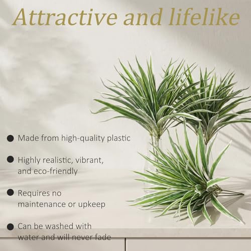 15-Inch Artificial Spider Plant - Lifelike Greenery for Home Decor