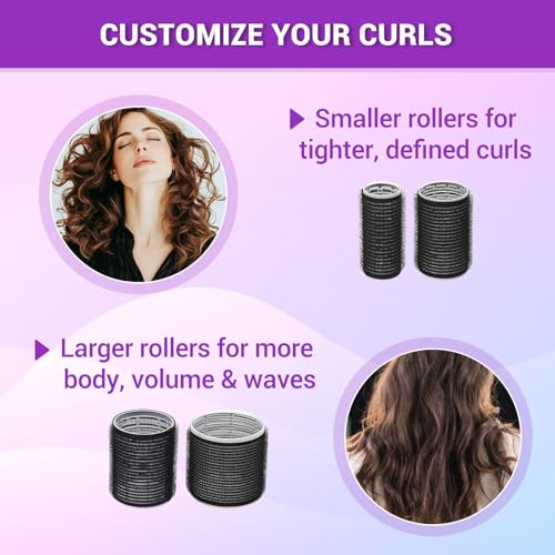 50 Pcs Hair Curlers Set with 24 Self-Grip Rollers & Clips
