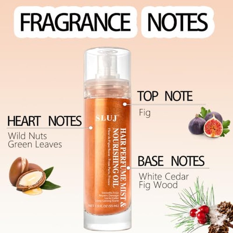 SLUJ Hair Perfume for Women, Hair Spray & Body Mist, Summer Lightweight Long Lasting Fragrance Mist, Hair Mist with Argan Oil & Bronze Shimmer for All Hair Types- 50ml