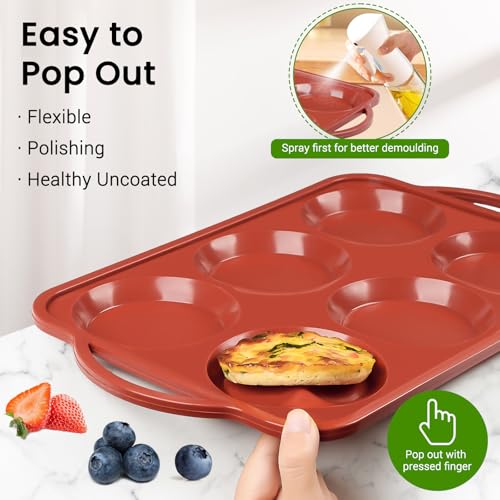 JOERSH Jumbo Silicone Muffin Top Pan with Metal Frame - 2 Pack