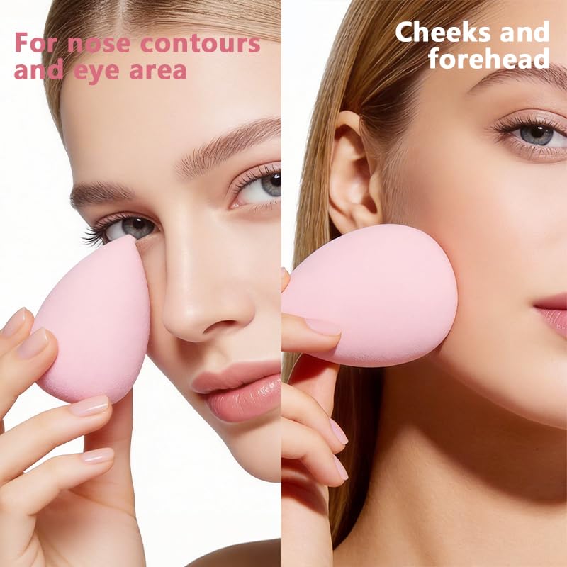 Makeup Sponge Set - 6 Latex-Free Blending Sponges in Pink