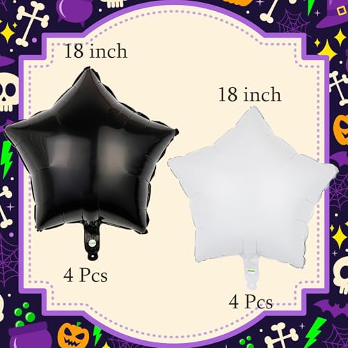 16Pcs Halloween Skull Balloons - Foil Decorations for Parties