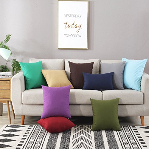 TAOSON Set of 2 Cotton Canvas Throw Pillow Covers - 9x18 Inches