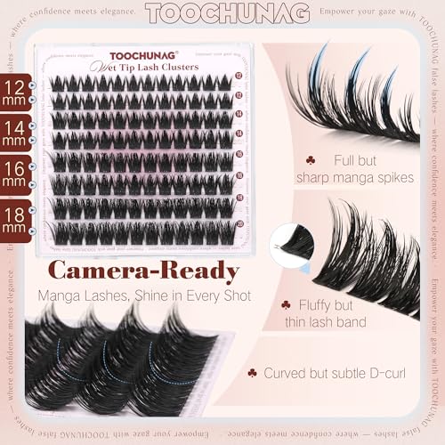 TOOCHUNAG Anime Lash Clusters 12-20mm Wispy False Eyelashes