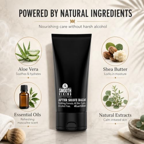 Men's After Shave Balm with Aloe & Shea Butter - Soothes & Hydrates 4oz