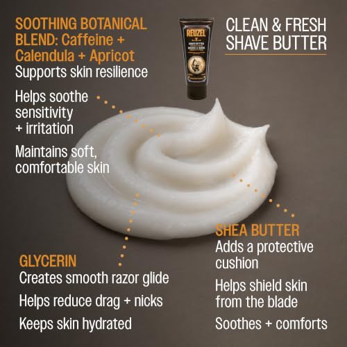 REUZEL Clean & Fresh Shave Butter – Ultra-Slick Vegan Shaving Cream 3.38oz