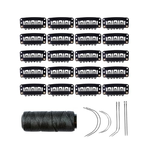 20 Pack U Shape Wig Clips with 6 Teeth for Hair Extensions - Black