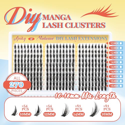 Manga Lash Clusters Spiky Anime Cluster Eyelash Extensions (Crystal