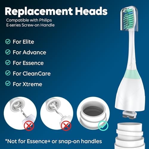 4 Pack Replacement Toothbrush Heads for Philips Sonicare - Compatible with E-Series, Essence, Xtreme, Elite, Advance, CleanCare