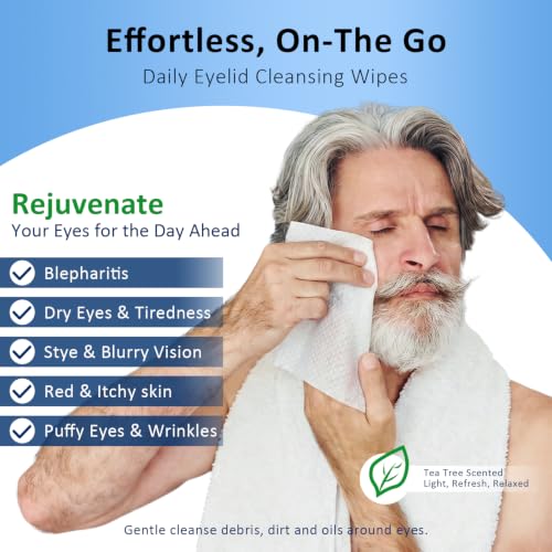ProCIV 30PCS Tea Tree Eyelid Wipes for Dry Eyes & Blepharitis – Soothe & Clean