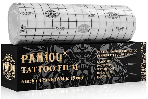 Pamiou Second Skin Tattoo Aftercare Bandage, Waterproof Film - 6" x 4 Yards