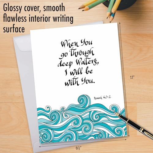 NobleWorks Jumbo Inspirational Greeting Card - Isaiah 43:2