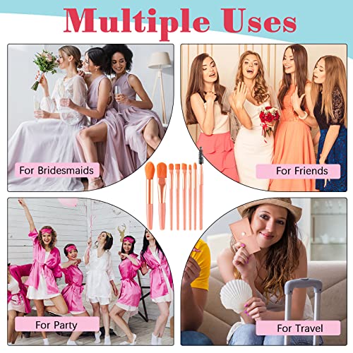 Travel Makeup Brush Set with Bag - 8 Pcs Professional Cosmetic Tools for On-the-Go