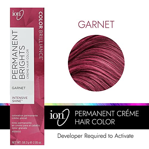 Ion Permanent Brights Creme Hair Color Garnet - Vibrant Hair Dye, Vegan & Cruelty-Free