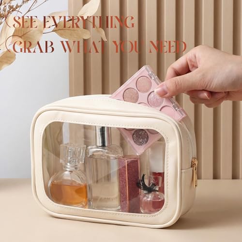 Abbylike 4 Pack Clear Makeup Bags TSA Approved Water-Resistant Toiletry Organizer
