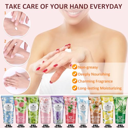 VESPRO 56-Pack Mini Hand Cream Gift Set, Moisturizing Travel Lotion for Women