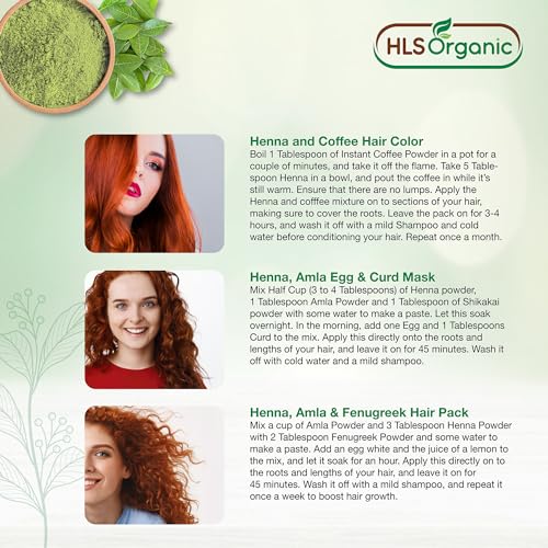 Organic Henna Powder for Natural Hair Coloring 227g - No Chemicals