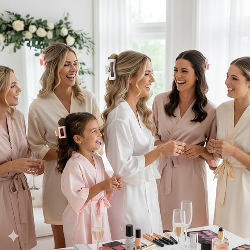 Bridal Party Hair Clips Set of 8 - Bridesmaid, Bachelorette & Wedding Keepsakes