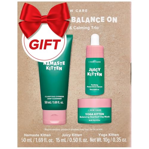 I DEW CARE Calming Kitten My Balance On Skincare Set - Heartleaf, Serum & Clay Mask