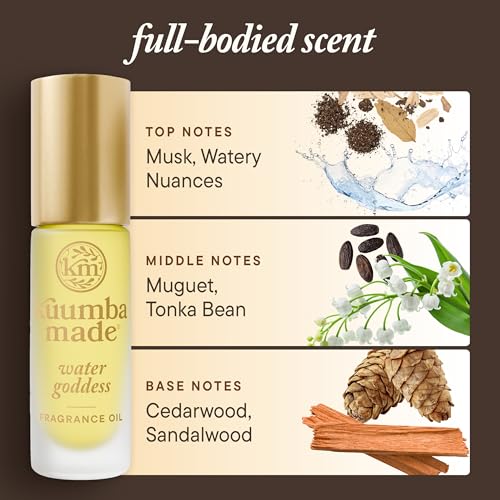 Kuumba Made Water Goddess Fragrance Oil Roll-On, Alcohol-Free Perfume, 0.15oz
