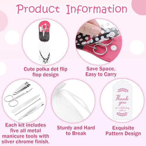 Pickmesh 36 Pcs Baby Shower Favor Sets with Manicure Kits Thank You Cards & Organza Bags