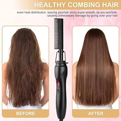 Erokicysh Black Hot Comb - Portable Ceramic Straightening & Curling Brush