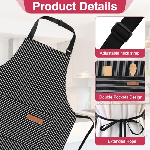 4 Pack Matching Parent and Child Striped Aprons Set