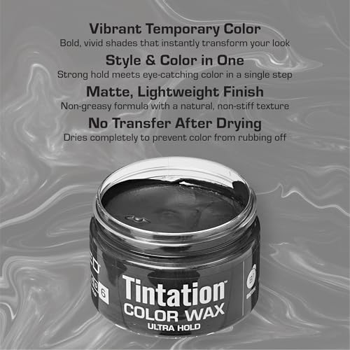 Red by Kiss Tintation Temporary Hair Color Wax - Black, Vivid Color & Ultra Hold