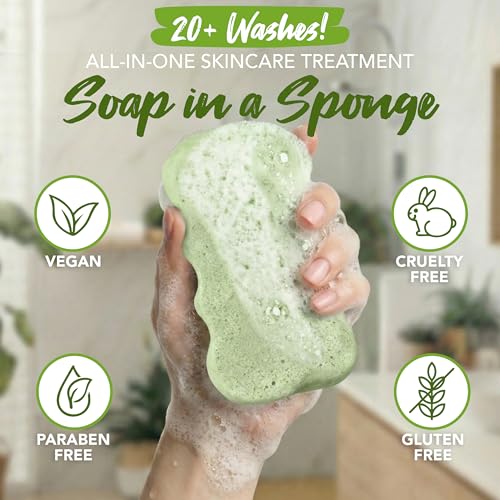 Spongeables Body Wash Infused Sponges - Açai Berry, 3-Pack