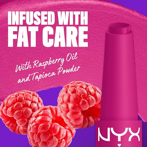 NYX Fat Matte Lipstick - Fluffy Fuchsia, Vegan & Long Lasting