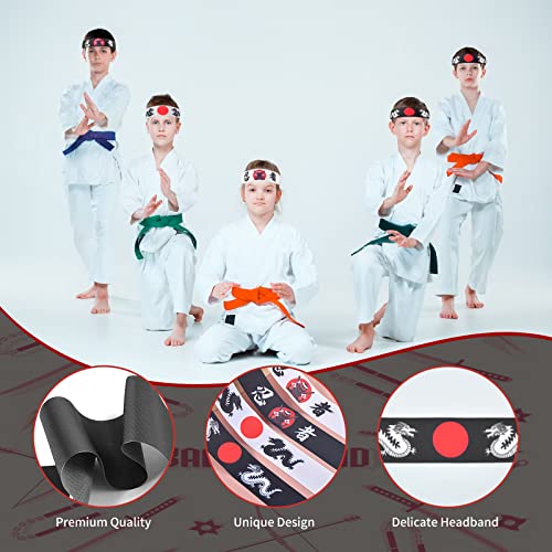 24-Piece Japanese Headband Set for Samurai & Ninja Costumes