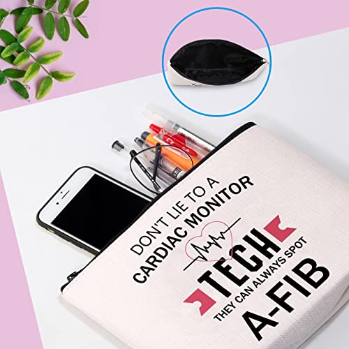Cardiac Monitor Technician Makeup Bag - Spot A-FIB Canvas Cosmetic Pouch