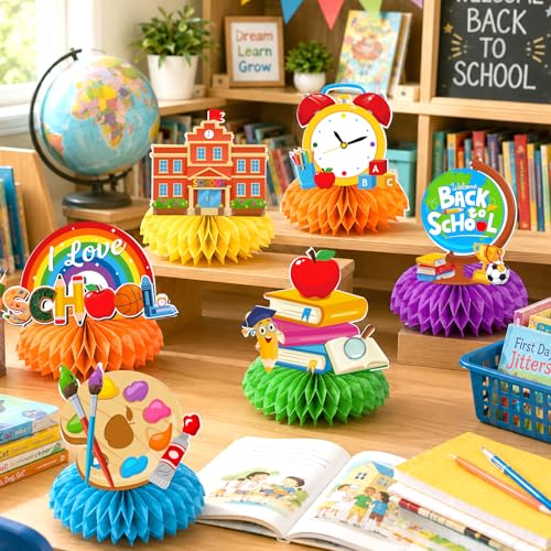 12Pcs Back to School Centerpieces - Honeycomb Table Decorations
